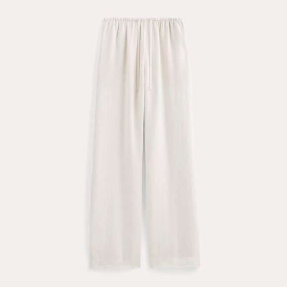 Everlane Women's Drawstring Pant in Linen in Natural Chambray, Size Medium - Picture 3 of 4